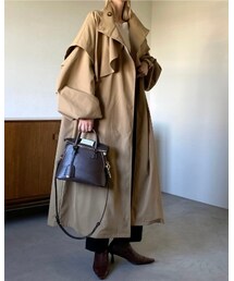 CFT. | stand collar 3way over long CO/beige(トレンチコート)