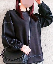 しまむら | 袖タック配色ステッチPO(トップス)