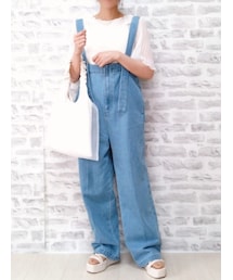 しまむら | Cデニムハイウエストサロペ  　Arc reve(サロペット/オーバーオール)