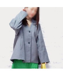 しまむら | 　ノーカラーテントラインコート　　FLASH BLUE(ノーカラーコート)