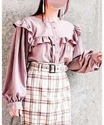 しまむら | フリルスリーブブラウス(シャツ/ブラウス)