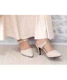 Avail | VカットPVCベルトミュール　　淡薄橙(パンプス)