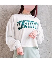 しまむら | 　つけ襟＋クロップド丈ロゴPTPO(トップス)