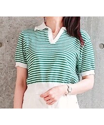 しまむら | 　ホソボーダースキッパー(トップス)