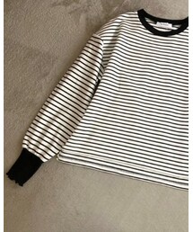 しまむら | 　ユビヌキボーダーTシャツ　　Dear my dear(Tシャツ/カットソー)