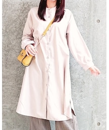 しまむら | ミジンコールロングシャツ　　中橙(シャツ/ブラウス)