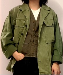 VINTAGE | 40s WW2 US Army HBT Jacket Shirt 13 Star(ミリタリージャケット)