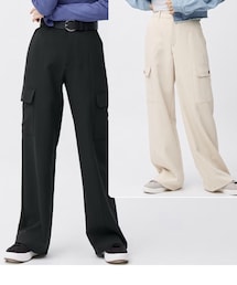 GU | カーゴワイドパンツ+EC(丈長め80.0cm)(カーゴパンツ)