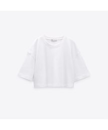 ZARA | クロップドコットンTシャツ(Tシャツ/カットソー)