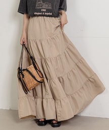 DAY CLOSET | 【きれいめ ふんわりシルエット。】ティアード ロング フレア スカート レディース(スカート)