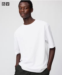 UNIQLO | UNIQLO U - エアリズムコットンオーバーサイズTシャツ/5分袖 WHITE(Tシャツ/カットソー)