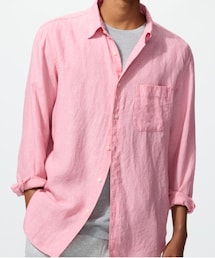 UNIQLO | UNIQLO プレミアムリネンシャツ PINK(シャツ/ブラウス)