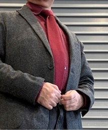 no brand | ニットタイ バーガンディ(ネクタイ)