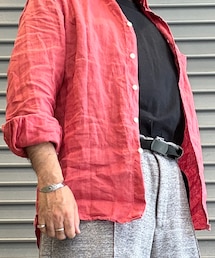 UNIQLO | UNIQLO プレミアムリネンシャツ RED(シャツ/ブラウス)