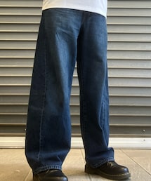 GU | GU バレルレッグジーンズ(デニムパンツ)