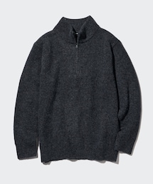 UNIQLO | スフレヤーンハーフジップセーター NAVY(ニット/セーター)