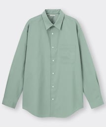 GU | GU ブロードシャツ（長袖） / GREEN(シャツ/ブラウス)