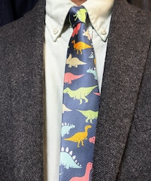 no brand | ネクタイ 恐竜イラスト総柄(ネクタイ)