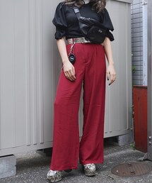 A.D.G | Slit Wide Easy Pants (scarlet red)(その他パンツ)