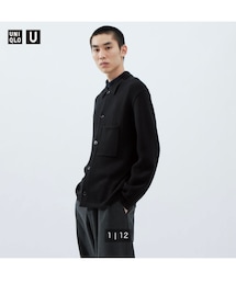UNIQLO | ニットオーバーシャツジャケット (BLACK)(カーディガン/ボレロ)