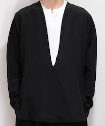 un/unbient | PULL OVER SHIRT (Black)(シャツ/ブラウス)