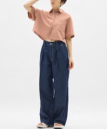 GU | ライトデニムワイドパンツ S(パンツ)