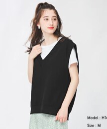 GU | ダブルフェイスVネックベスト(トップス)