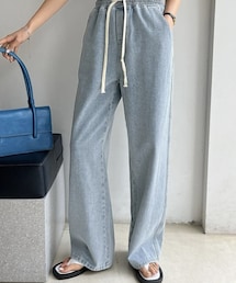 SHIEN | ドローストリングウエスト ワイドレッグジーンズ(パンツ)