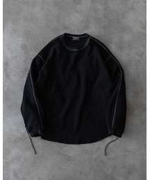 arrangement | DAMMAGED LOOSE WAFFLE LS TEE（arrangement＝ファッション系YouTuberしのさんのブランド）(Tシャツ/カットソー)