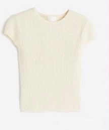 H&M | キャップスリーブリブニットトップス(Tシャツ/カットソー)