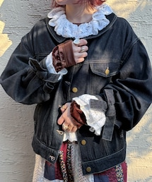 F i.n.t | 袖口リボンデニムジャケット/fint フィント(デニムジャケット)