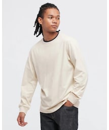 UNIQLO | エアリズムコットンUVカットクルーネックＴ（長袖）
(Tシャツ/カットソー)