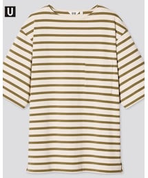 UNIQLO | ボーダーボートネックT（半袖）(Tシャツ/カットソー)