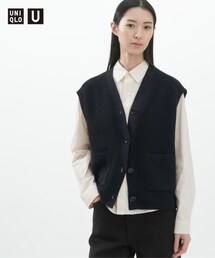 UNIQLO | Vネックカーディガン（ノースリーブ）(カーディガン/ボレロ)