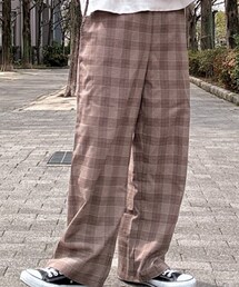 SPADE | ワイドチェックイージーパンツ XL(パンツ)
