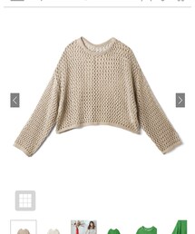 GRL | 今田美桜メッシュ編みクロップド丈ニットトップス(ニット/セーター)