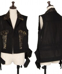 Yohji Yamamoto | レースメッシュ切替断ち切りベスト　¥26,224(ジャケット/アウター)