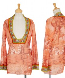 Jean Paul Gaultier | スクエアネックグラフィックプリントパワーネットカットソー  ¥34,408(トップス)