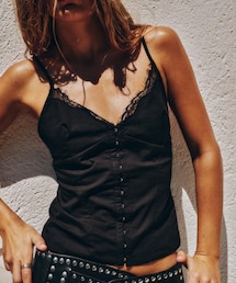 ZARA | ポプリン&レース コルセットスタイル トップス(キャミソール)