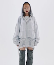 neith.tokyo | Layered Crush Hoodie(Gray)(パーカー)