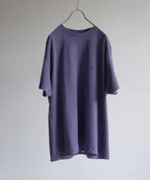 ANCELLM | EMBROIDERY DYED T-SHIRT(DUSKY PURPLE) ANC-CT27(Tシャツ/カットソー)