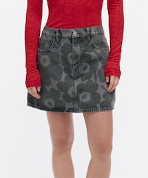 marimekko | Maridenim Ruudut Unikko スカート(デニムスカート)
