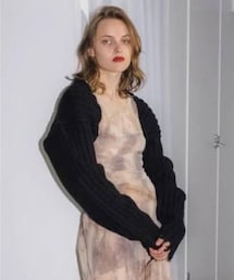 PERVERZE | リブクラッシュアームニット(カーディガン/ボレロ)