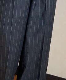 GU | タックワイドパンツ[ストライプ](スラックス)