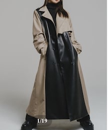 leann moment | leather combination trench coat(トレンチコート)