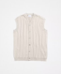 UNFOLK | #-09 Giza cotton vneck knit vest (Beige)(ベスト)