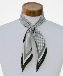 UNFOLK | #-14 Hand print silk scarf (Green)(バンダナ/スカーフ)