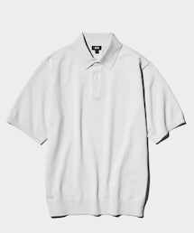 UNIQLO | ウォッシャブルニットポロセーター M 02 LIGHT GRAY(トップス)