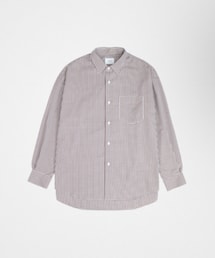UNFOLK | #-34 2way detachable collar gingham check shirt (Brown) Size1(シャツ/ブラウス)