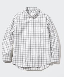 UNIQLO | ブロードシャツ/チェック/ボタンダウン 01 OFF WHITE M(シャツ/ブラウス)